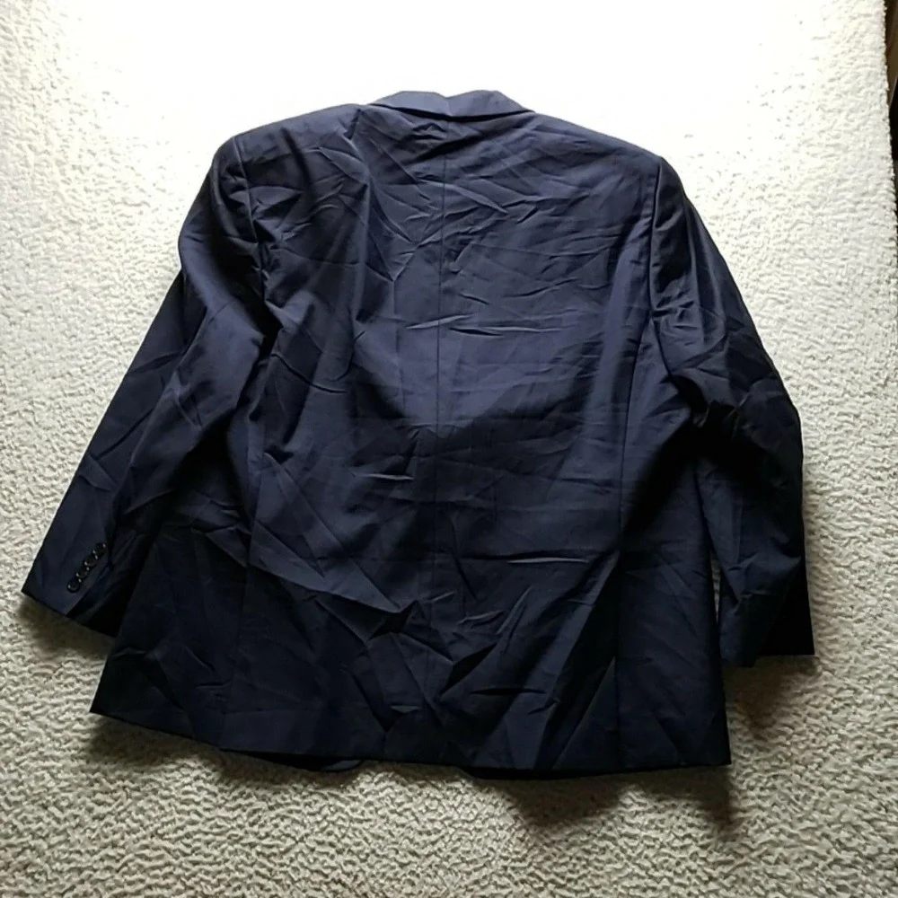 Lauren Ralph Lauren Suit Jacket Mens 48R Blue Wool Stretch Two Button Lapel